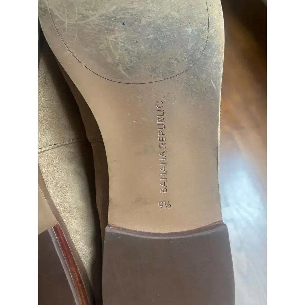 Banana Republic Womens‎ Tan Suede Loafers Sz 9.5